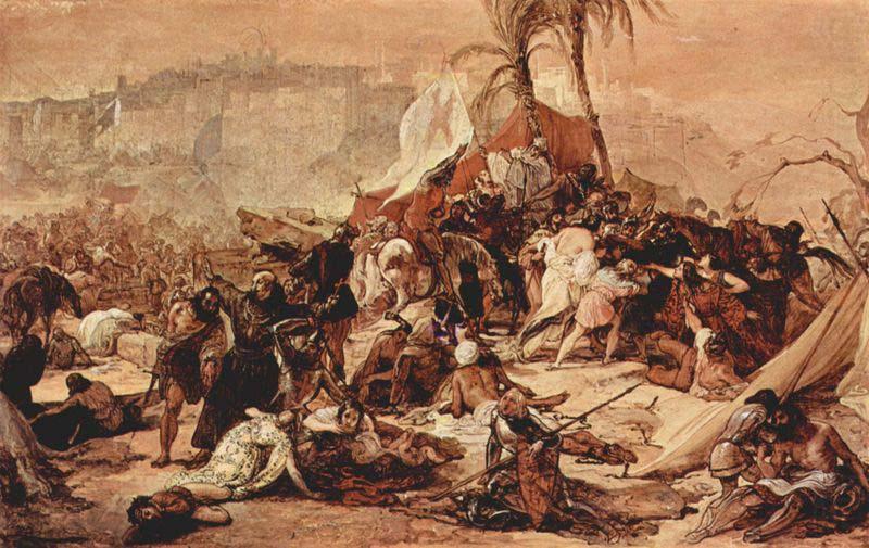 Francesco Hayez The Seventh Crusade against Jerusalem china oil painting image
